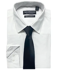 Nick Graham Men's Modern-Fit Stretch Dress Shirt & Tonal Plaid Tie Set