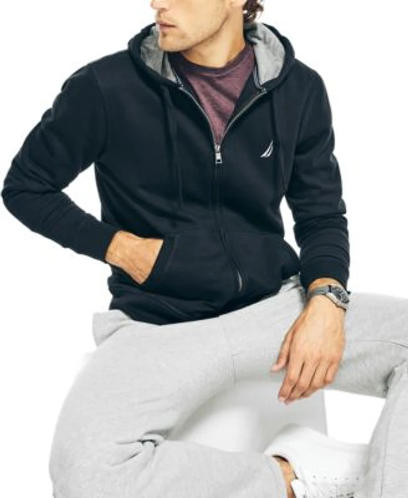 Nautica Mens Super Soft Fleece Full Zip Hoodie Sweatshirt Jogger Pants
