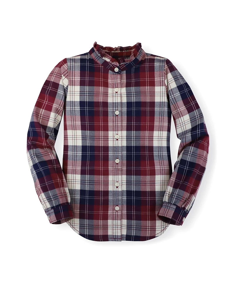Hope & Henry Baby Girls Long Sleeve Ruffle Collar Button Down Shirt