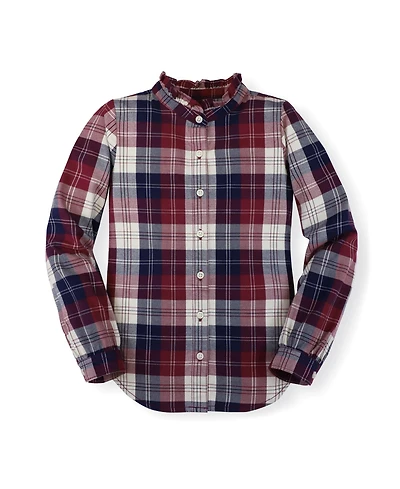 Hope & Henry Baby Girls Long Sleeve Ruffle Collar Button Down Shirt
