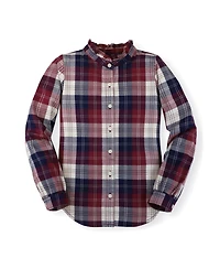 Hope & Henry Baby Girls Long Sleeve Ruffle Collar Button Down Shirt