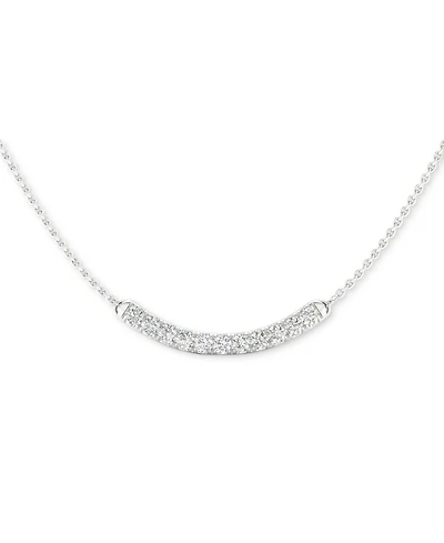 Forever Grown Diamonds Lab-Created Diamond Curved Bar 18" Collar Necklace (1/2 ct. t.w.) in Sterling Silver, 16 + 2" extender