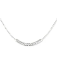 Forever Grown Diamonds Lab-Created Diamond Curved Bar 18" Collar Necklace (1/2 ct. t.w.) in Sterling Silver, 16 + 2" extender