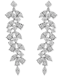 Diamond Vine-Inspired Drop Earrings (2 ct. t.w.) in 10k White Gold