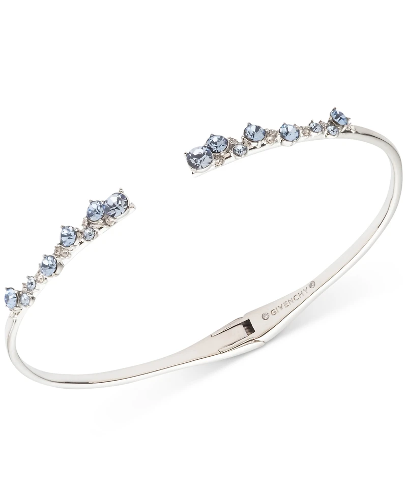 Givenchy Silver-Tone 2-Pc. Set Stone Scatter Cluster Cuff Bangle Bracelet & Matching Drop Earrings