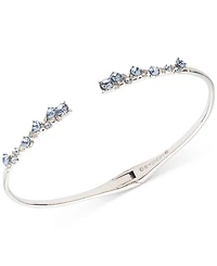 Givenchy Silver-Tone 2-Pc. Set Stone Scatter Cluster Cuff Bangle Bracelet & Matching Drop Earrings