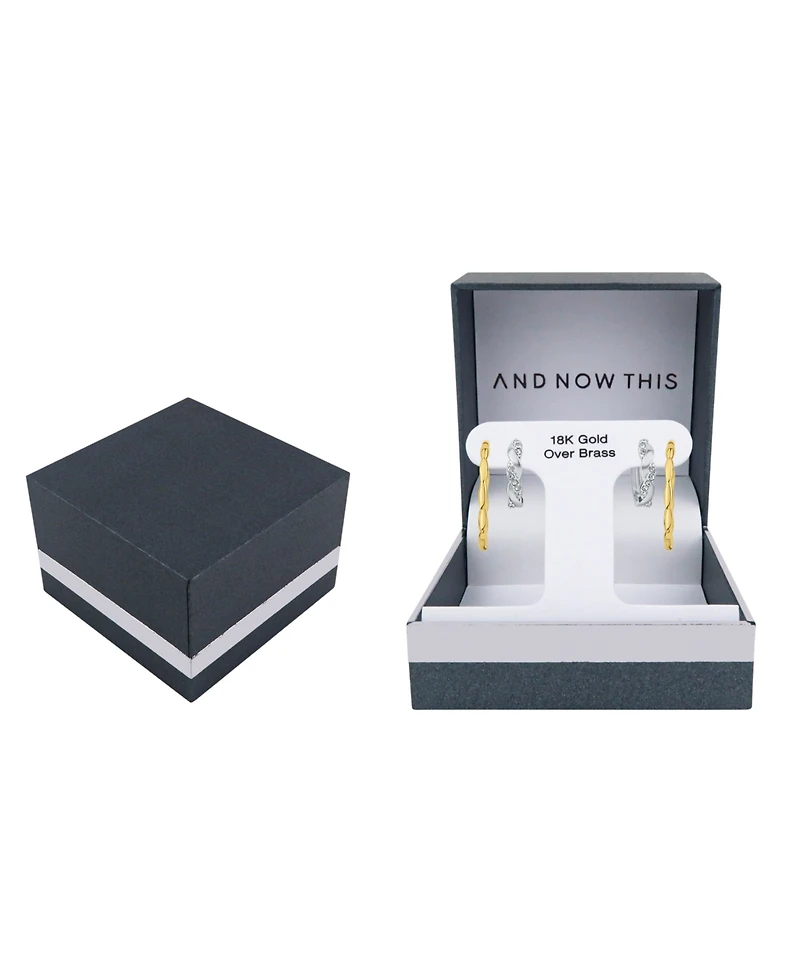 And Now This Duo Crystal and High Polished Earring Hoop