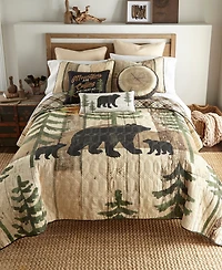 Donna Sharp Painted Bear 3 Piece Quilt Set, Queen