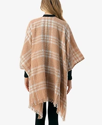Marcus Adler Women's Plaid Poncho