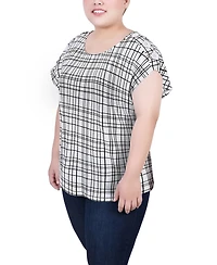 Ny Collection Plus Size Short Extended Sleeve Top