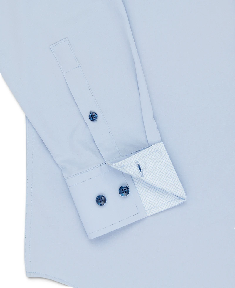 ConStruct Men's Slim-Fit Solid Performance Stretch Cooling Comfort Dress Shirt