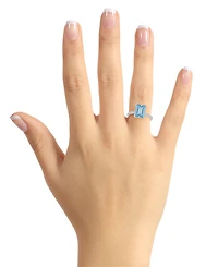 Macy's Women's Sky Blue Topaz (4-1/4 ct.t.w.) and Diamond (1/10 Ring Sterling Silver