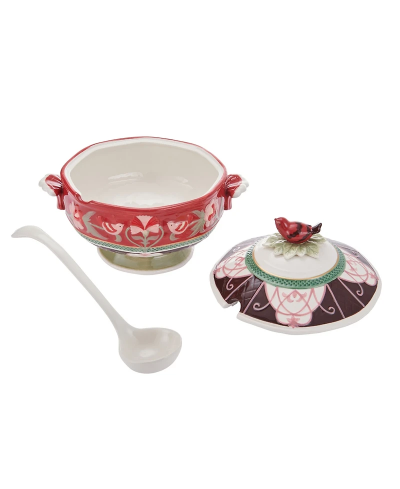 Fitz and Floyd Chalet Soup Tureen with Ladle, Set of 2