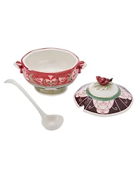 Fitz and Floyd Chalet Soup Tureen with Ladle, Set of 2