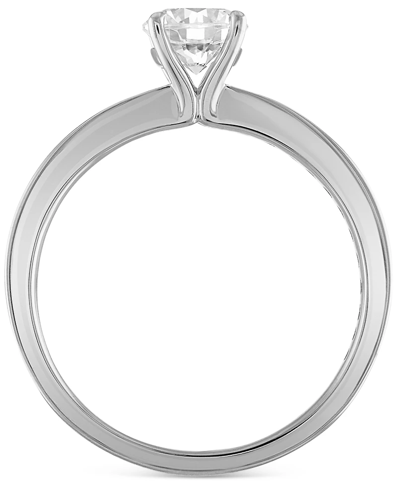 Alethea Certified Diamond Channel-Set Engagement Ring (1 ct. t.w.) in 14k White Gold featuring diamonds with the De Beers Code of Origin, Created for