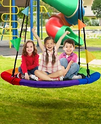 Sorbus Saucer Tree Swing in Elite Rainbow - 40 Inch