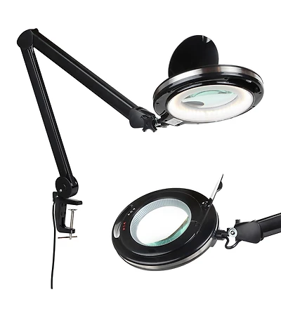 Brightech Lightview Pro 33 in. Dimmable Magnifying Led Desk Clamp Lamp (2.25X)