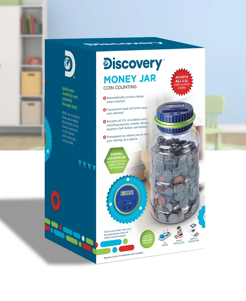 Discovery Kids Digital Coin-Counting Money Jar with Lcd Screen