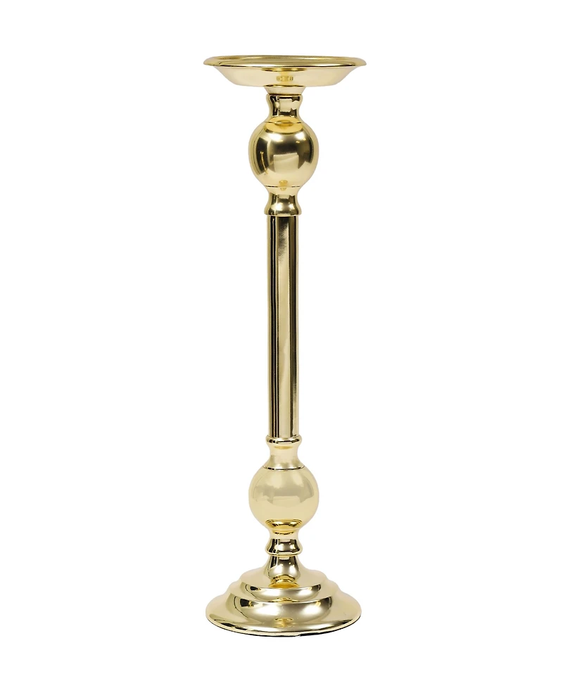 Classic Touch Medium Traditional Brass Candle Holder, 5" x 16.5"