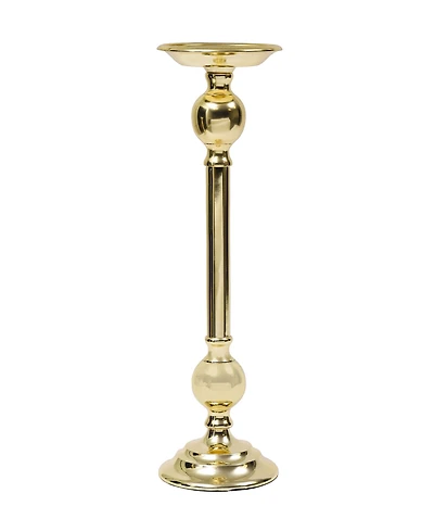 Classic Touch Medium Traditional Brass Candle Holder, 5" x 16.5"