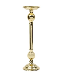 Classic Touch Medium Traditional Brass Candle Holder, 5" x 16.5"