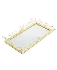Classic Touch Rectangular Decorative Mirror Tray Design Border 16" x 9"