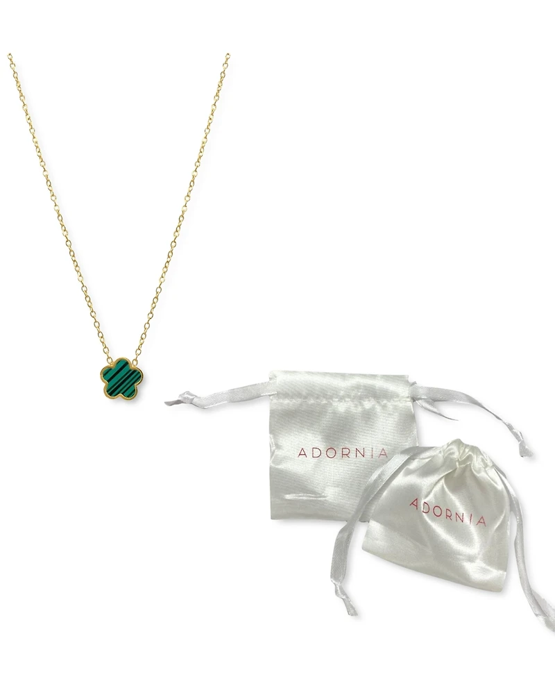 Adornia Green Mother Of Pearl Clover Necklace