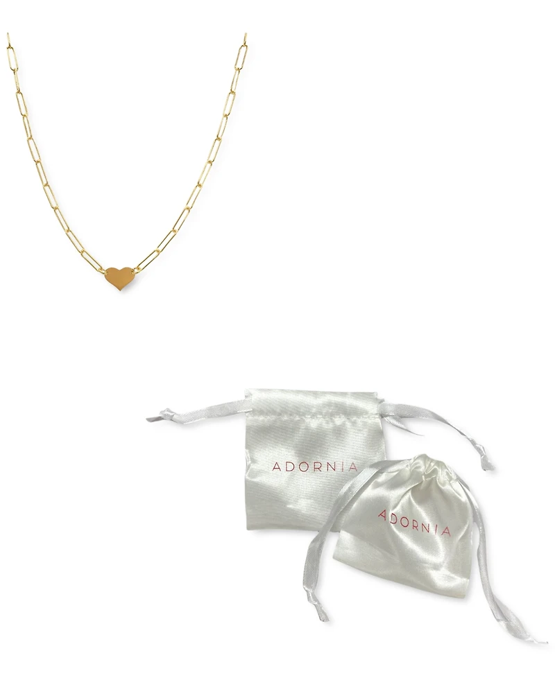 Heart Necklace with Paperclip Chain