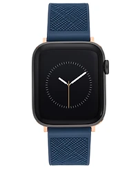 Anne Klein Women's Navy Textured Silicone Band designed for Apple Watch 42mm (Series 1-3 only) & 44/45/46/49mm (Ultra & Ultra 2)