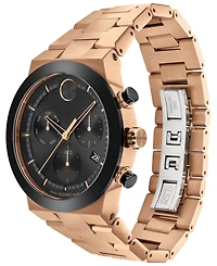 Movado Men's Bold Fusion Swiss Quartz Chronograph Bronze Pvd Bracelet Watch 44mm