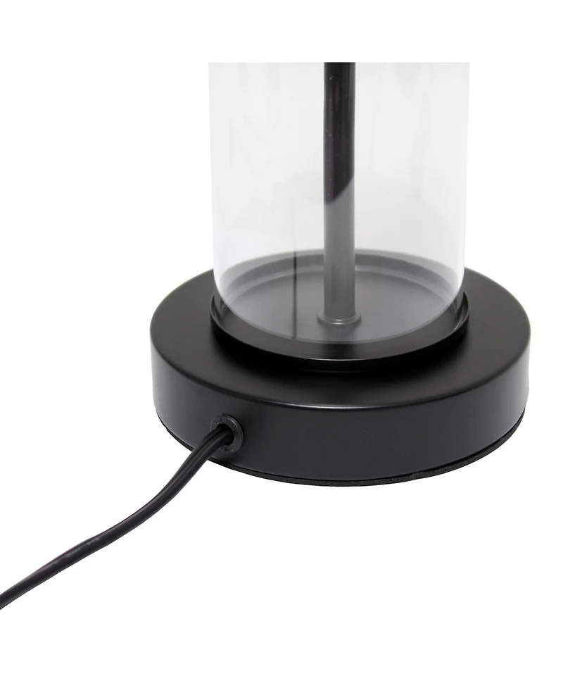 Simple Designs Encased Metal and Clear Glass Table Lamp