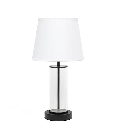 Simple Designs Encased Metal and Clear Glass Table Lamp