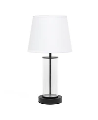Simple Designs Encased Metal and Clear Glass Table Lamp