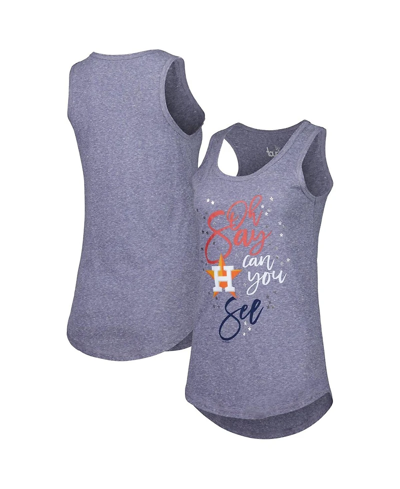 Women's Touch Navy Houston Astros Americana Tri-Blend Racerback Tank Top