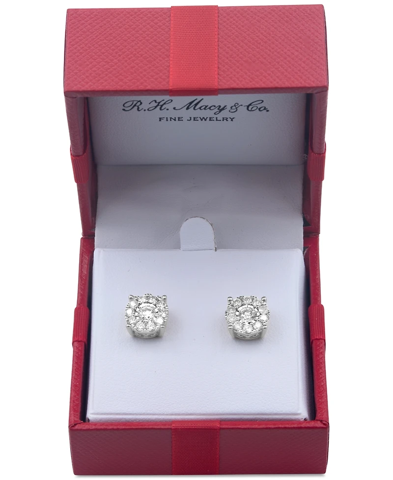 Diamond Halo Stud Earrings (1 ct. t.w.) 14k Gold, White Gold or Rose