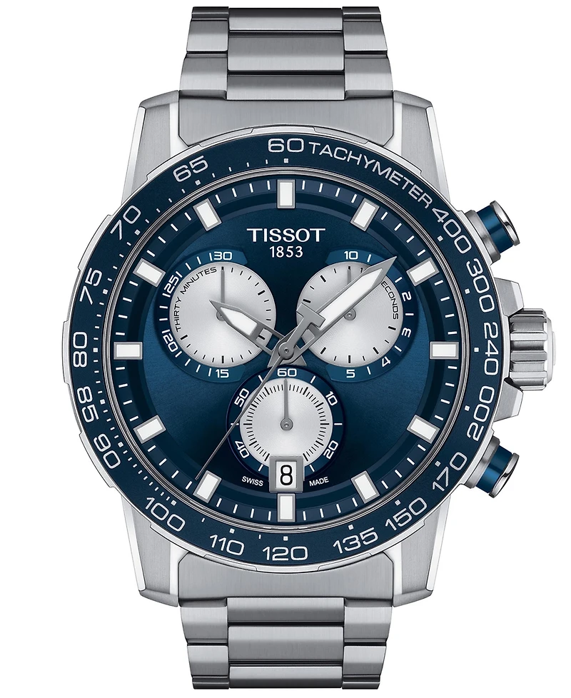 Tissot Men's Swiss Chronograph Supersport Stainless Steel Bracelet Watch 46mm