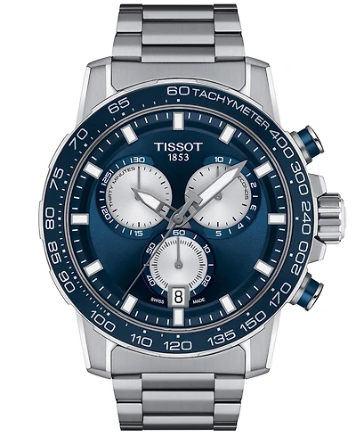 Tissot Men's Swiss Chronograph Supersport Stainless Steel Bracelet Watch 46mm