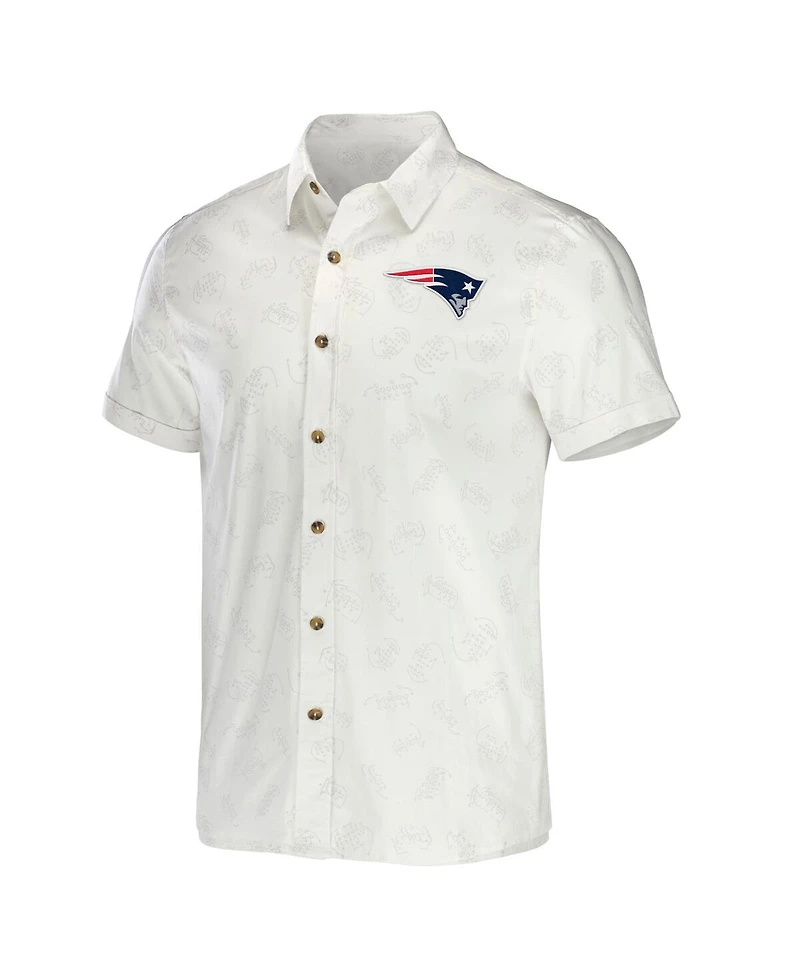 Men's Nfl x Darius Rucker Collection by Fanatics White New England Patriots Woven Button-Up T-shirt