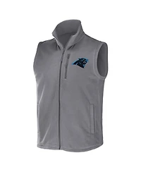 Men's Nfl x Darius Rucker Collection by Fanatics Gray Carolina Panthers Polar Fleece Full-Zip Vest