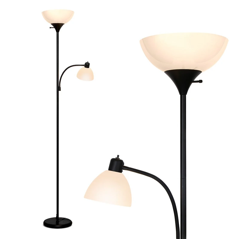Sky Dome Plus 72" Led Torchiere Floor Lamp with 1 Reading Arm