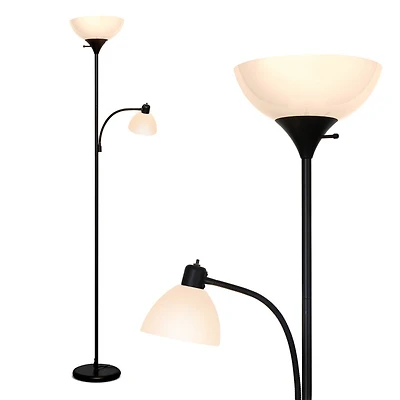 Brightech Sky Dome Plus 72" Led Torchiere Floor Lamp with 1 Reading Arm