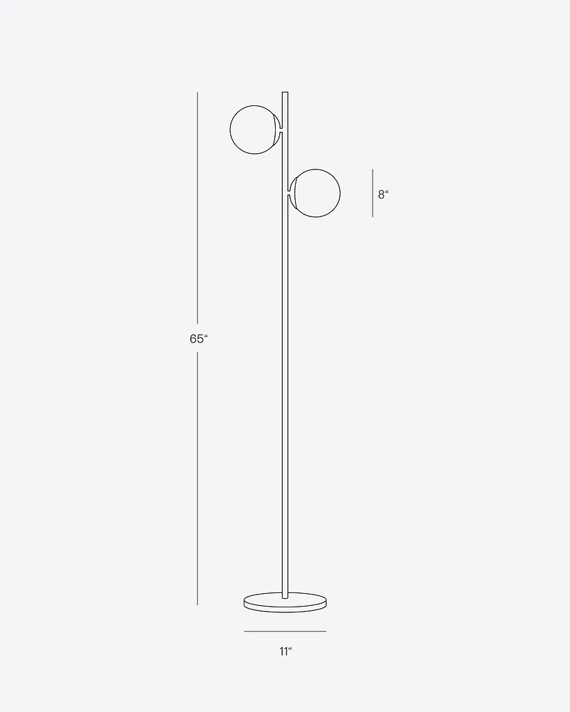 Sphere 65" Led Modern Tree Floor Lamp with Frosted Globes
