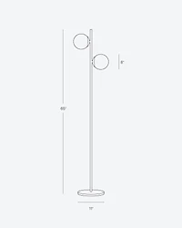 Sphere 65" Led Modern Tree Floor Lamp with Frosted Globes