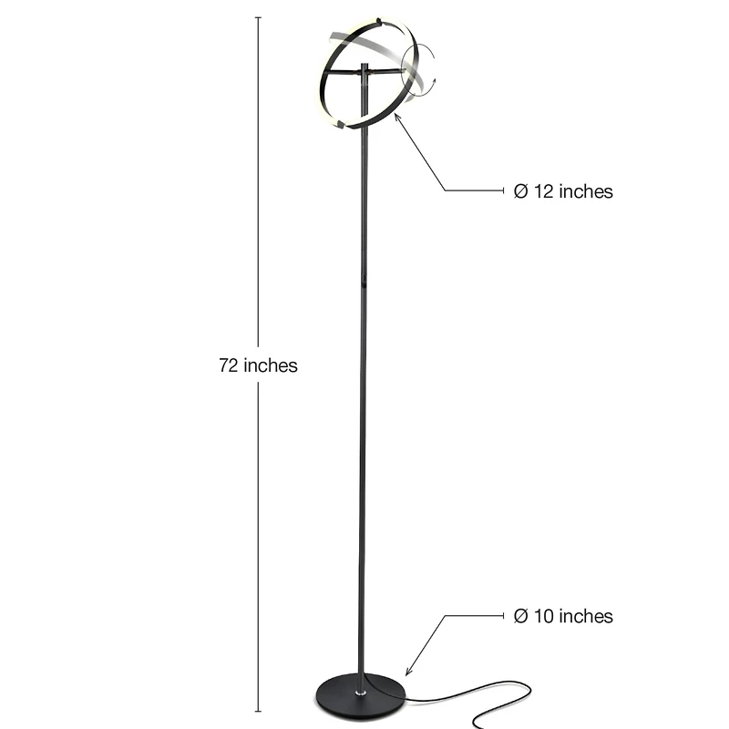 Halo Split 72" Led Torchiere Floor Lamp with Adjustable Head