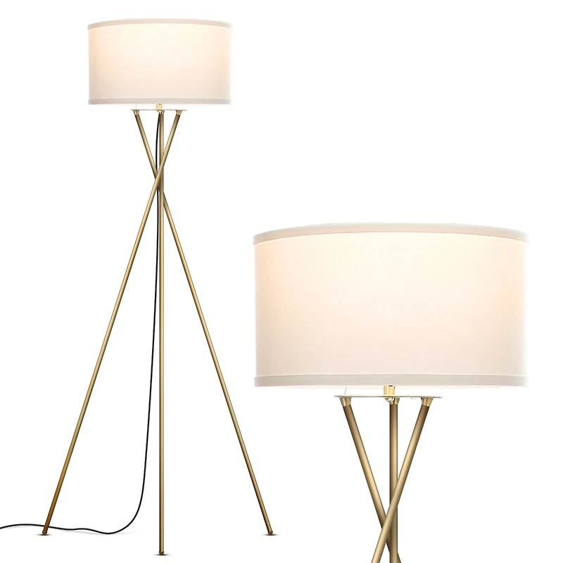 Jaxon 60" Led Contempoary Tripod Floor Lamp with Drum Shade