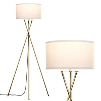 Jaxon 60" Led Contempoary Tripod Floor Lamp with Drum Shade
