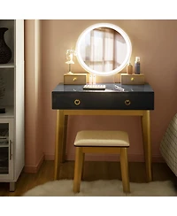 Makeup Vanity Table 3 Color Lighting Modes Jewelry Dressing