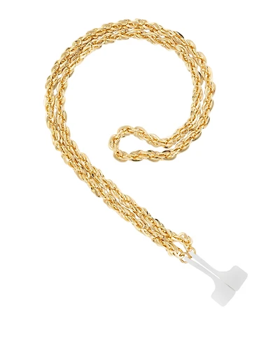 Steve Madden Women's Gold-Tone Alloy Metal Chain designed for Apple AirPods and AirPods Pro