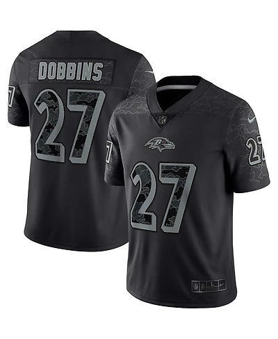 Men's Nike J.k. Dobbins Black Baltimore Ravens Reflective Limited Jersey
