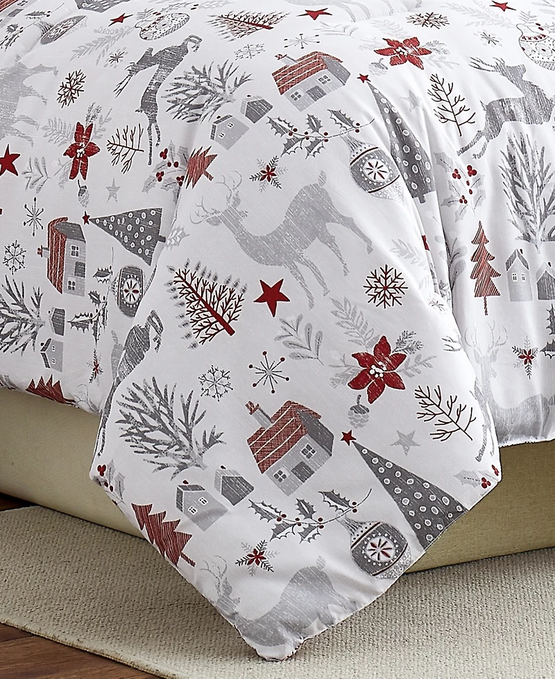 Southshore Fine Linens Holly Jolly Lane Reversible 6-Pc. Comforter Set, Twin